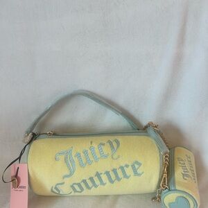 Juicy Couture Choose Juicy II Barrel Yellow Pastel Y2K New Gold Mini Purse Heart